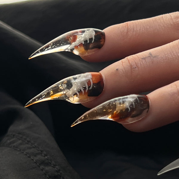 Beast Feast | Gold Shimmer  Eagle Nails  Claws Nails  27mm