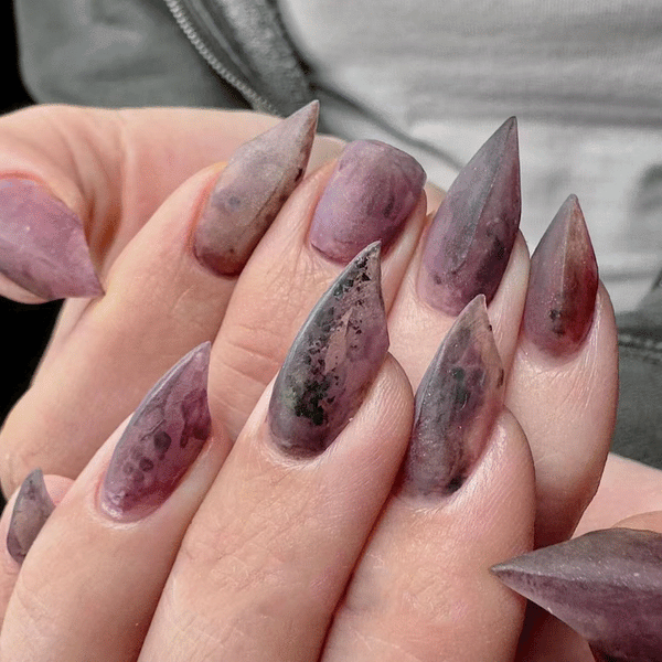 Ruins | Purple Texture Fox Nails Claw Press On Nails 23mm