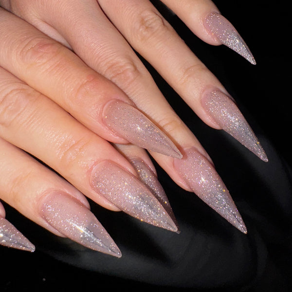 Fatal Angel | 1A29 translucent pearlescent pink nails claw nails acrylic press on nails werewolf nails claw press on claw nails armor ring