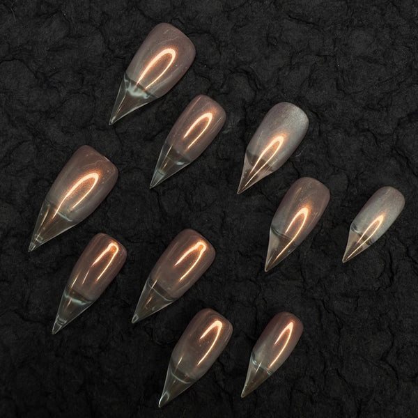 Ruins |  1R24 sparkling holographic dragon claw nails acrylic nails claw press on nails gothic nails sharp press on nails reptor nails