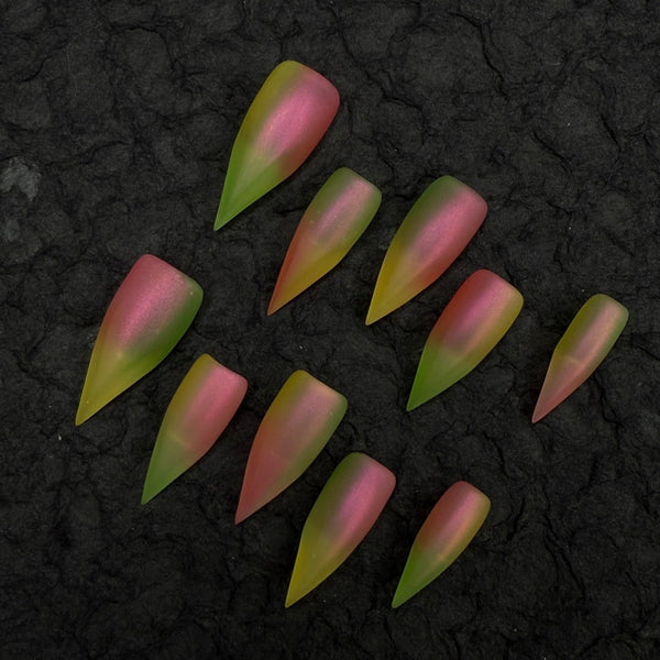 Ruins |  1R23 multi-colored dragon claw nails acrylic nails claw press on nails gothic nails sharp press on nails reptor nails