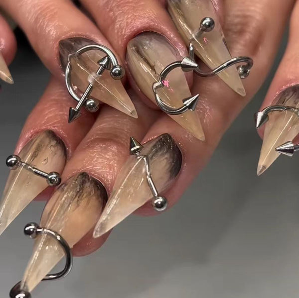 Beast Sacrifice | 2S22 pierced claw nails eagle nails claw press on nails gothic nails armor gloves