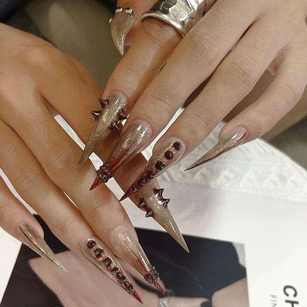 Beast Sacrifice | 1S228 ruins blood-studded werewolf claw nails halloween nails anime nails claw press on claw nails sharp nails long pressons