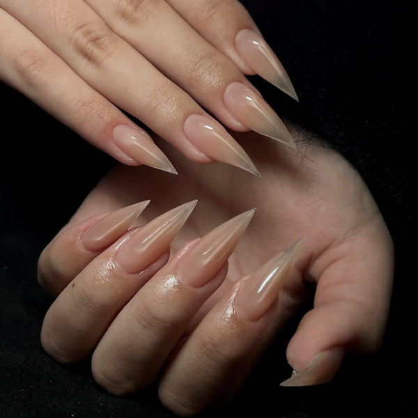 Fatal Angel | 1A40 translucent nude dragon claw nails claw press-on nails acrylic nails elegant nails claw nails sharp nails