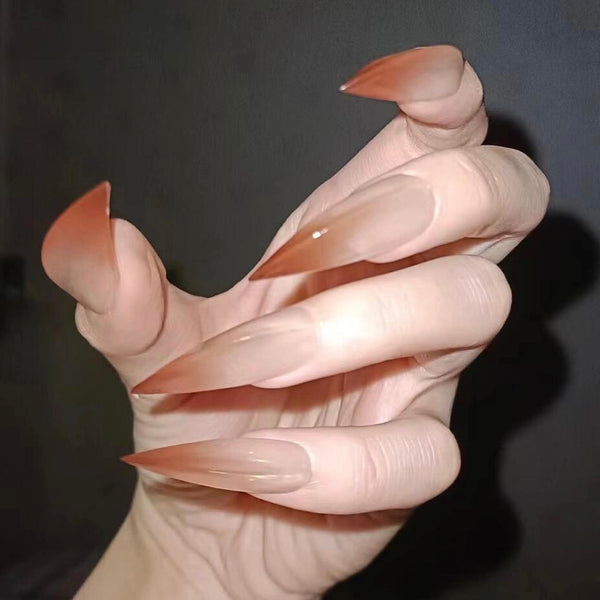 Beast Sacrifice | 1S221 gradient caramel dragon claw nails acrylic press on nails anime nails claw press on nails sharp nails armor gloves