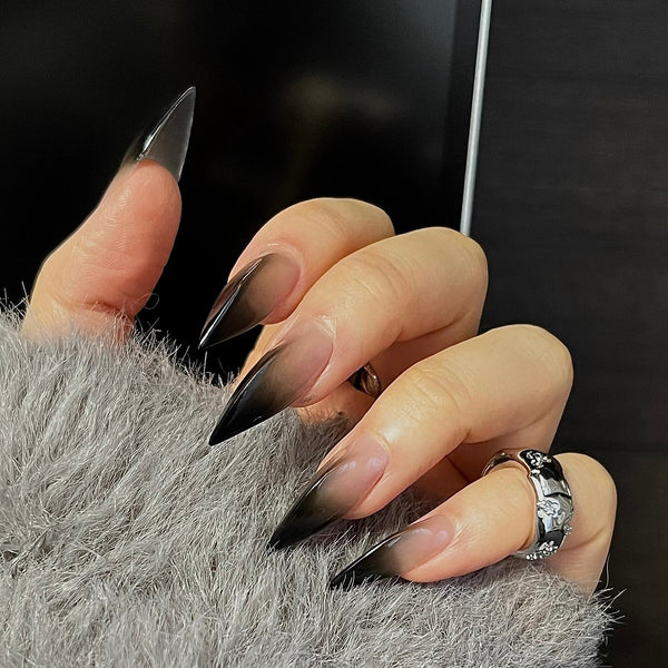 Beast Sacrifice | 1S222 elegant black pointed nails claw nails acrylic press on nails party nails claw press on nails sharp nails armor gloves