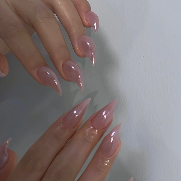Fatal Angel | 1A42 Glitter pink dragon claw nails claw press-on nails acrylic nails elegant nails claw nails sharp nails
