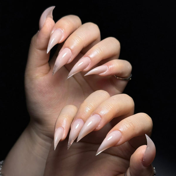 Fatal Angel | 1A53 pure nude dragon claw nails press-on nails acrylic nails elegant nails sharp press-ons