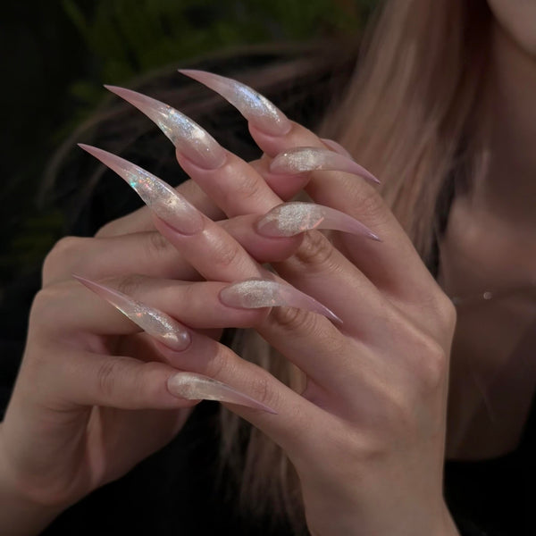 Fatal Angel | 1A56 pink werewolf claw nails acrylic nails elegant nails wedding nails long press on nails