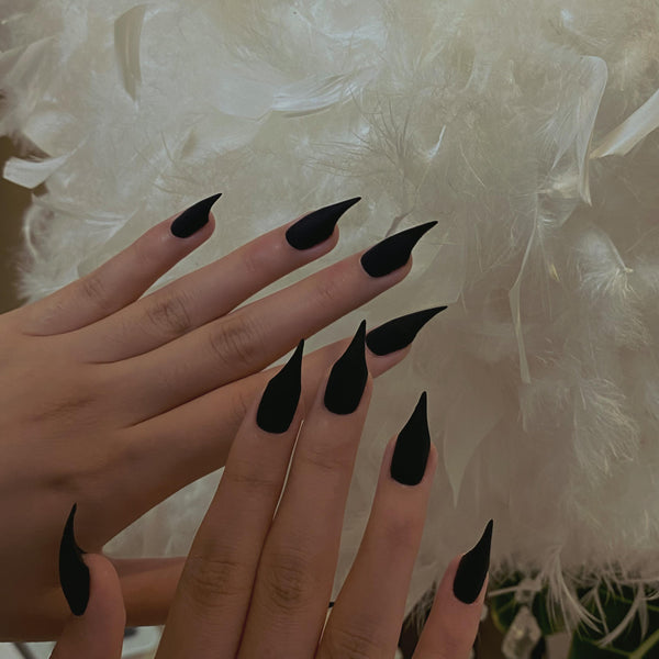 Beast Sacrifice | 1S232 velvet black claw nails halloween nails anime nails claw press on claw nails sharp nails short press on nails