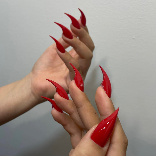 Beast Sacrifice | 1S230 red werewolf claw nails halloween nails anime nails claw press on claw nails sharp nails blood nails