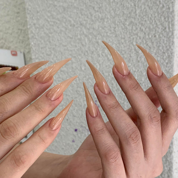 Fatal Angel | 1A58 nude werewolf claw nails acrylic nails sharp nails armor gloves claw press on nails elegant pressons