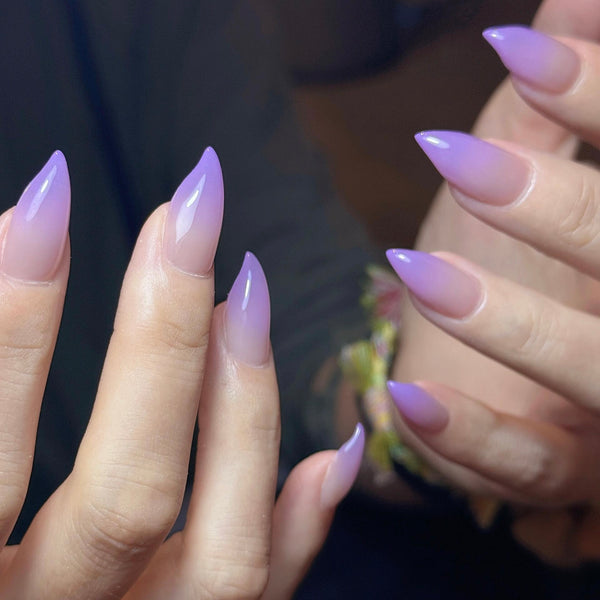 Fatal Angel | 1A76 lavender pointed fox claw nails claw nails acrylic press on nails glove rings sharp nails claw press on nails armor