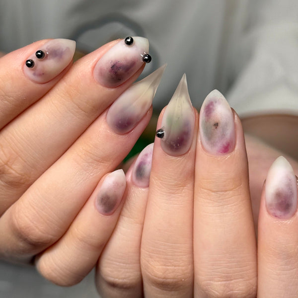 Ruins |  1R35 Mottled distressed nails acrylic press on nails claw press on nails sharp nails gothic nails