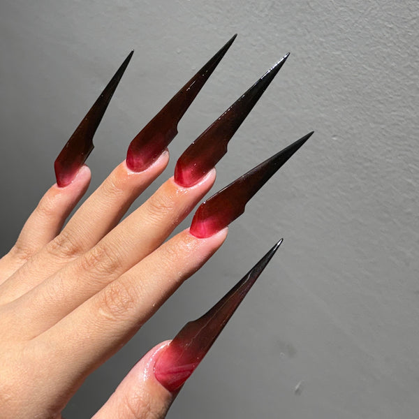 Beast Sacrifice | 1S238 dark red werewolf claw nails halloween nails anime nails claw press on claw nails sharp nails glove rings